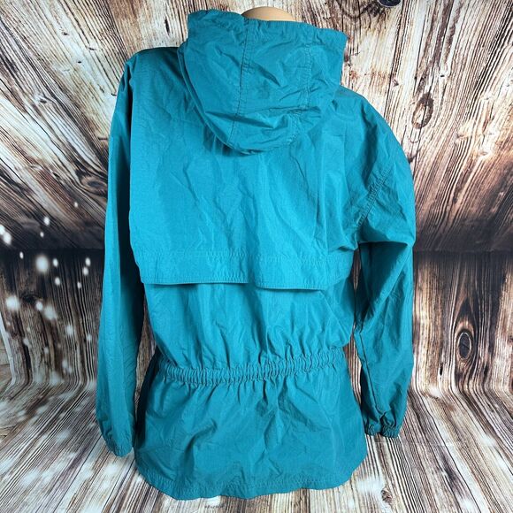 Vintage 90s Nike Womens Size Medium Teal Hooded 1/4 Zip Windbreaker Jacket Coat - Picture 3 of 11